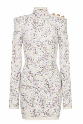 Redcurrant Jacquard Knit Dress wrap waist Glam Feel