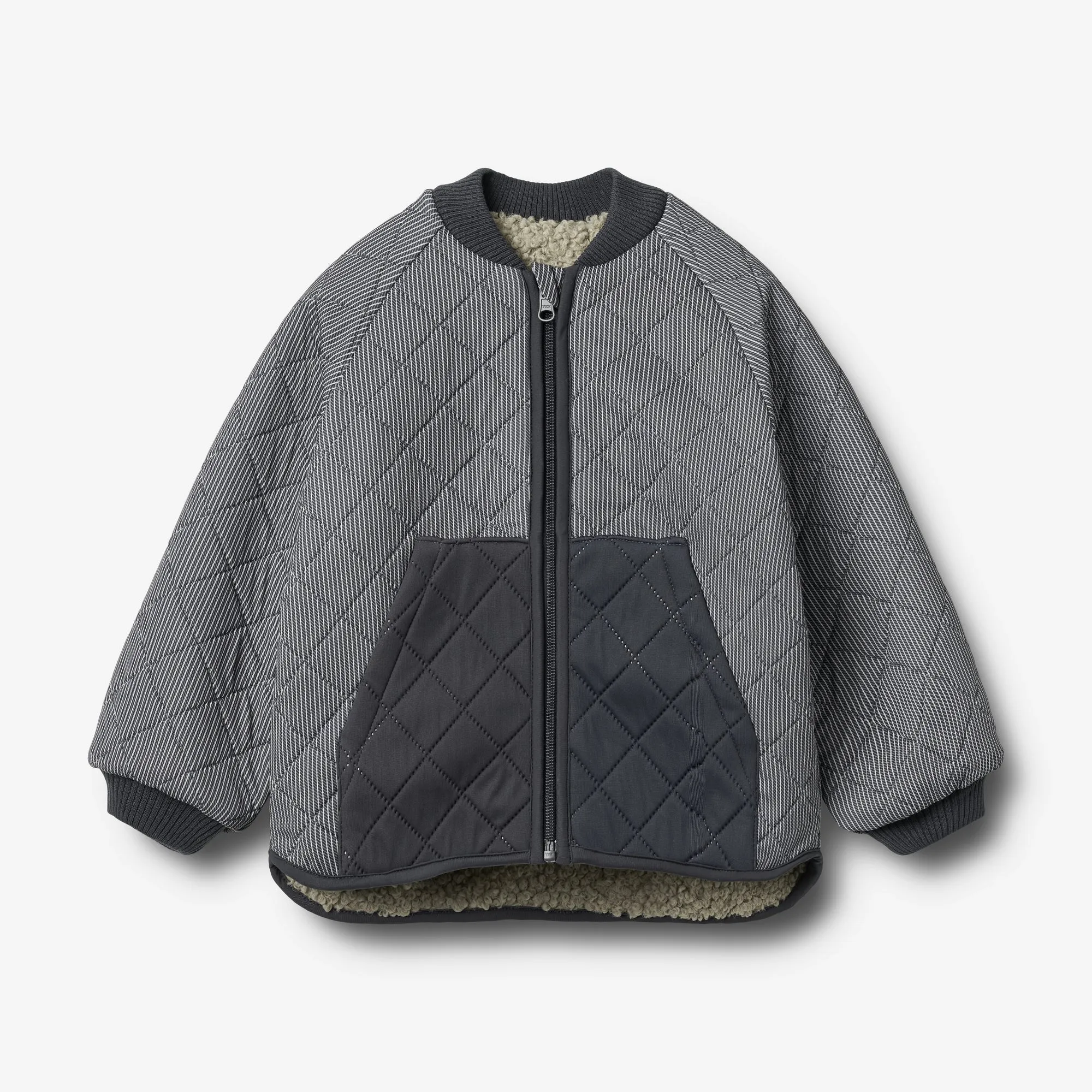 wrinkle free finish Reversible Thermo Jacket Lake - ink stripe