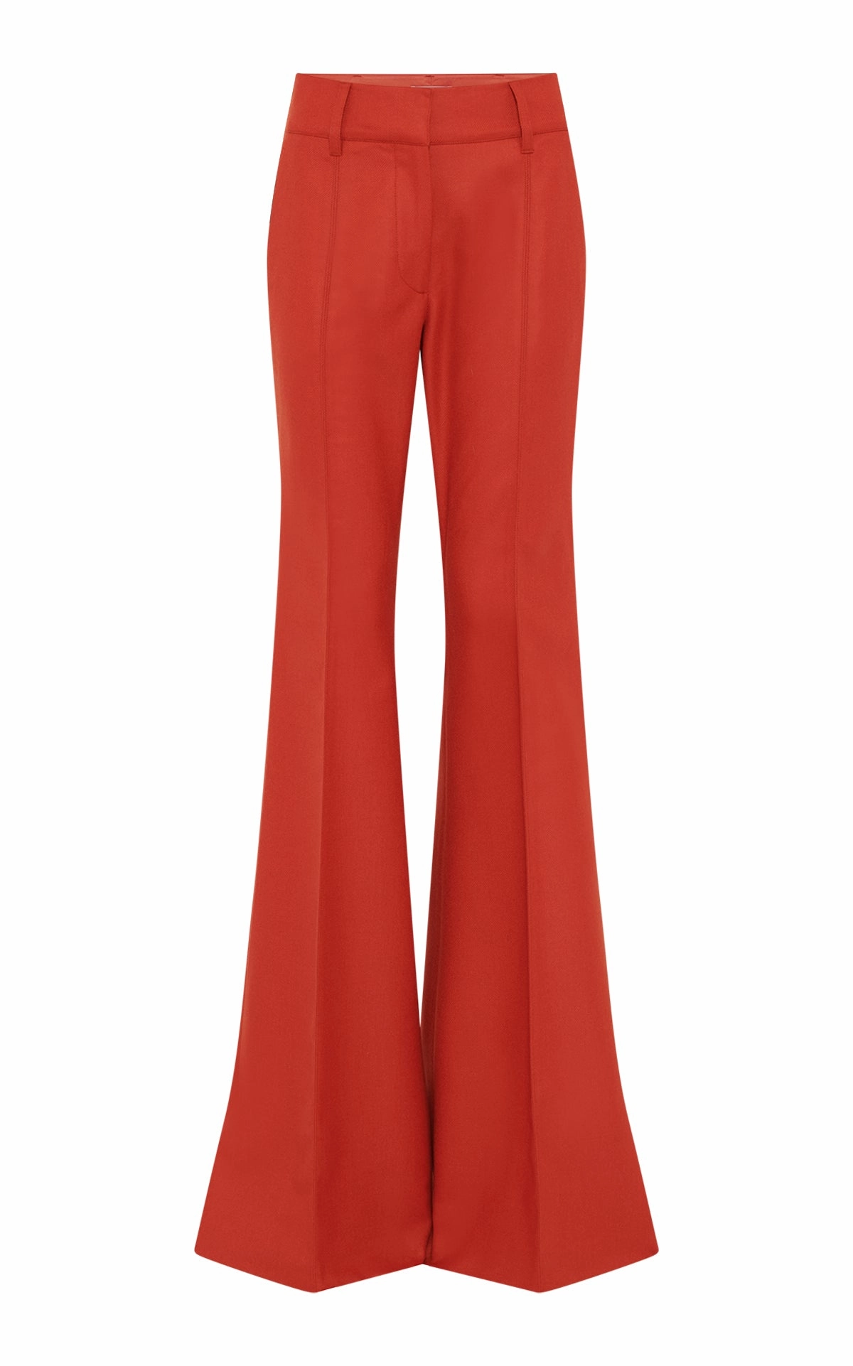 Rhein Flare Pant in Antelope Orange Wool Cashmere Flannel timeless office wear Modern Cut
