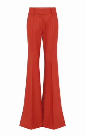 Rhein Flare Pant in Antelope Orange Wool Cashmere Flannel timeless office wear Modern Cut