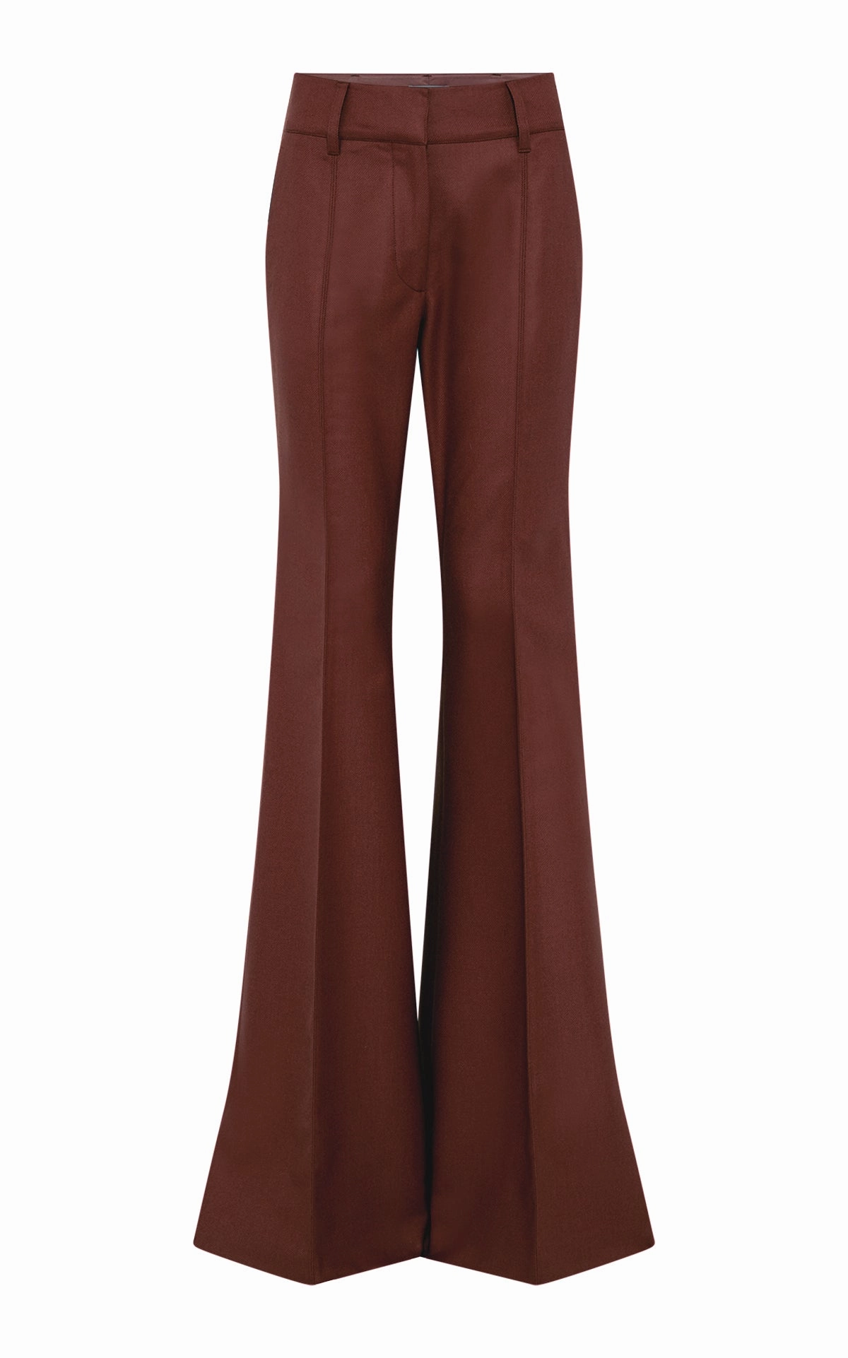 Rhein Flare Pant in Burnt Sienna Wool Cashmere Flannel elegant office wear