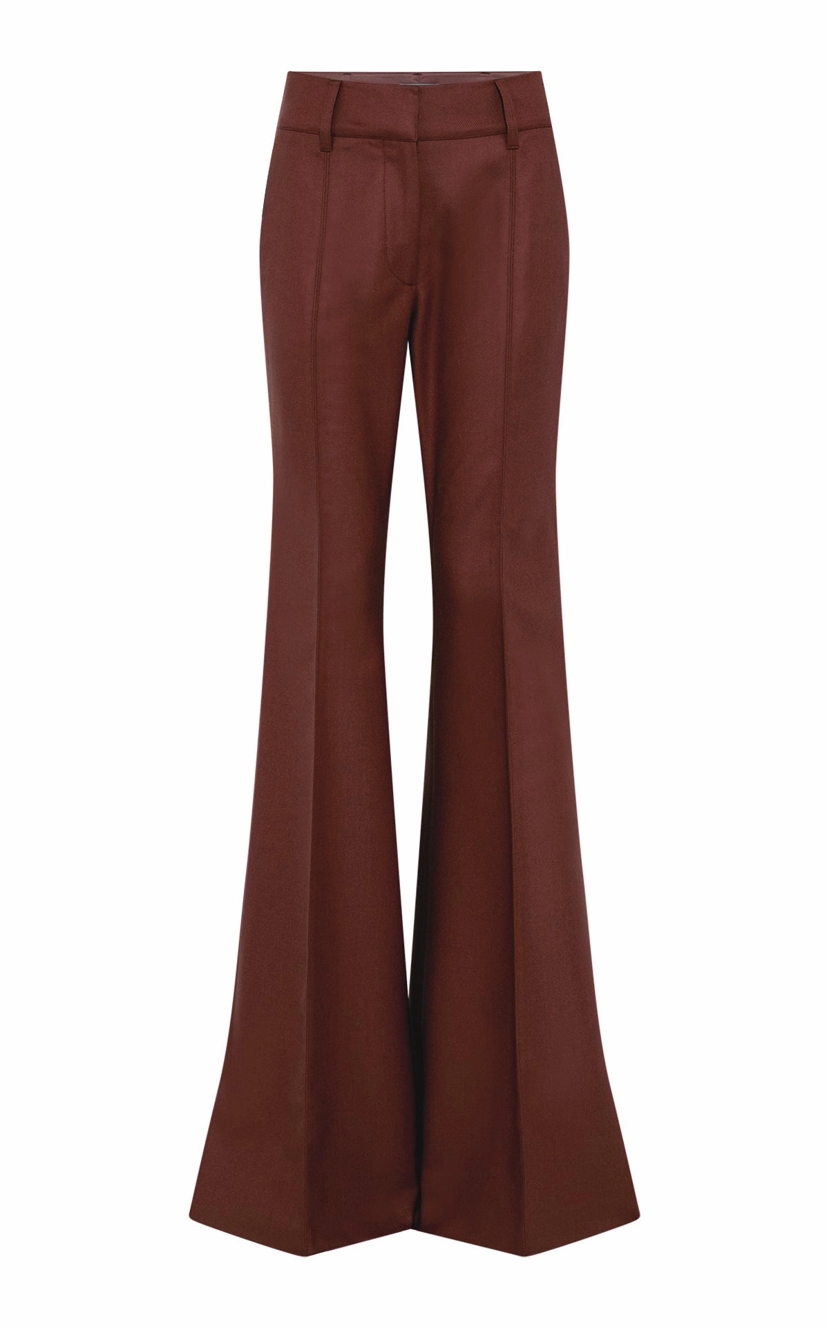 Rhein Flare Pant in Burnt Sienna Wool Cashmere Flannel Sophisticated Comfort Adaptive Fit Technology