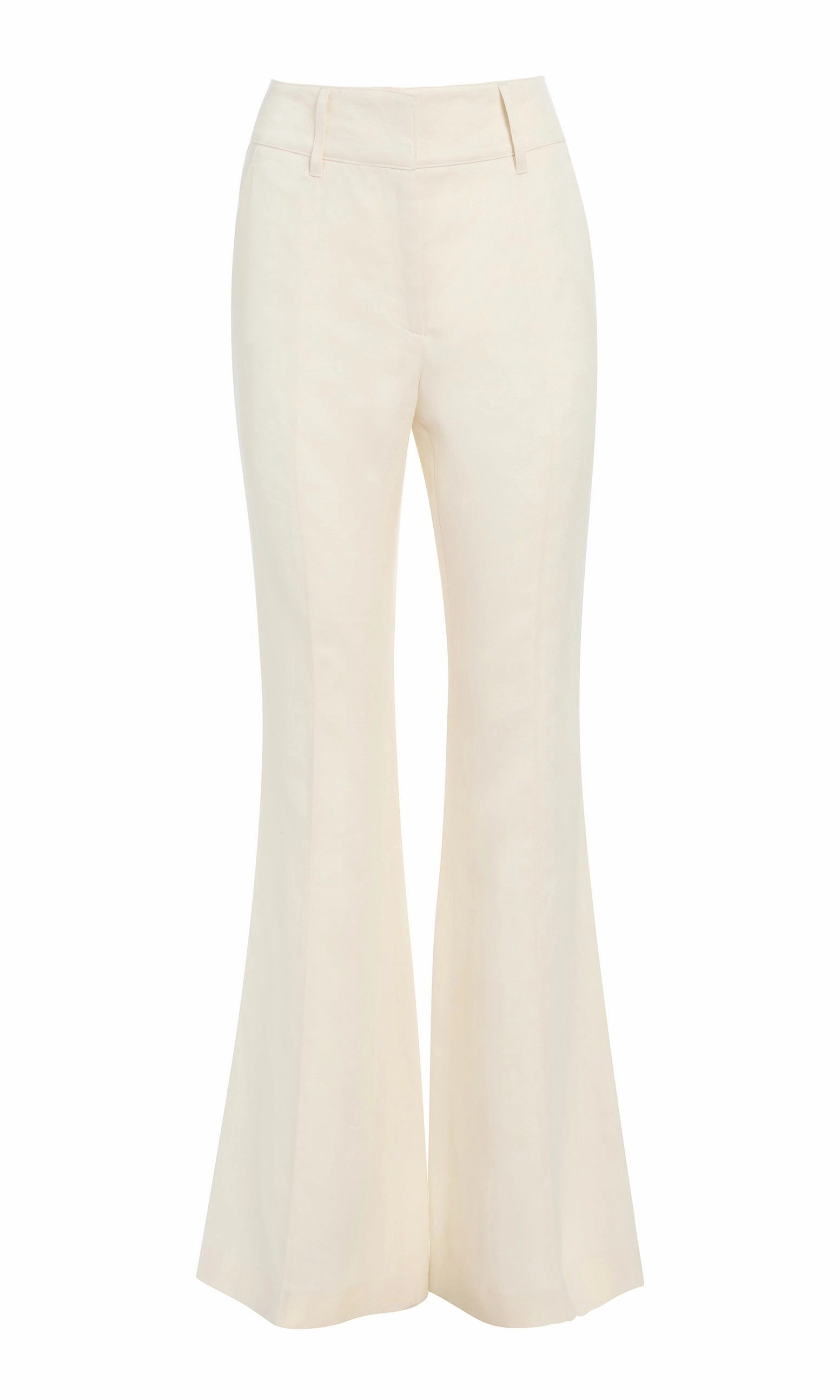 Rhein Pant in Ivory Textured Linen Sharp Layering
