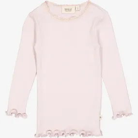 RecycledBlend Rib T-Shirt Lace LS | Baby - soft lilac