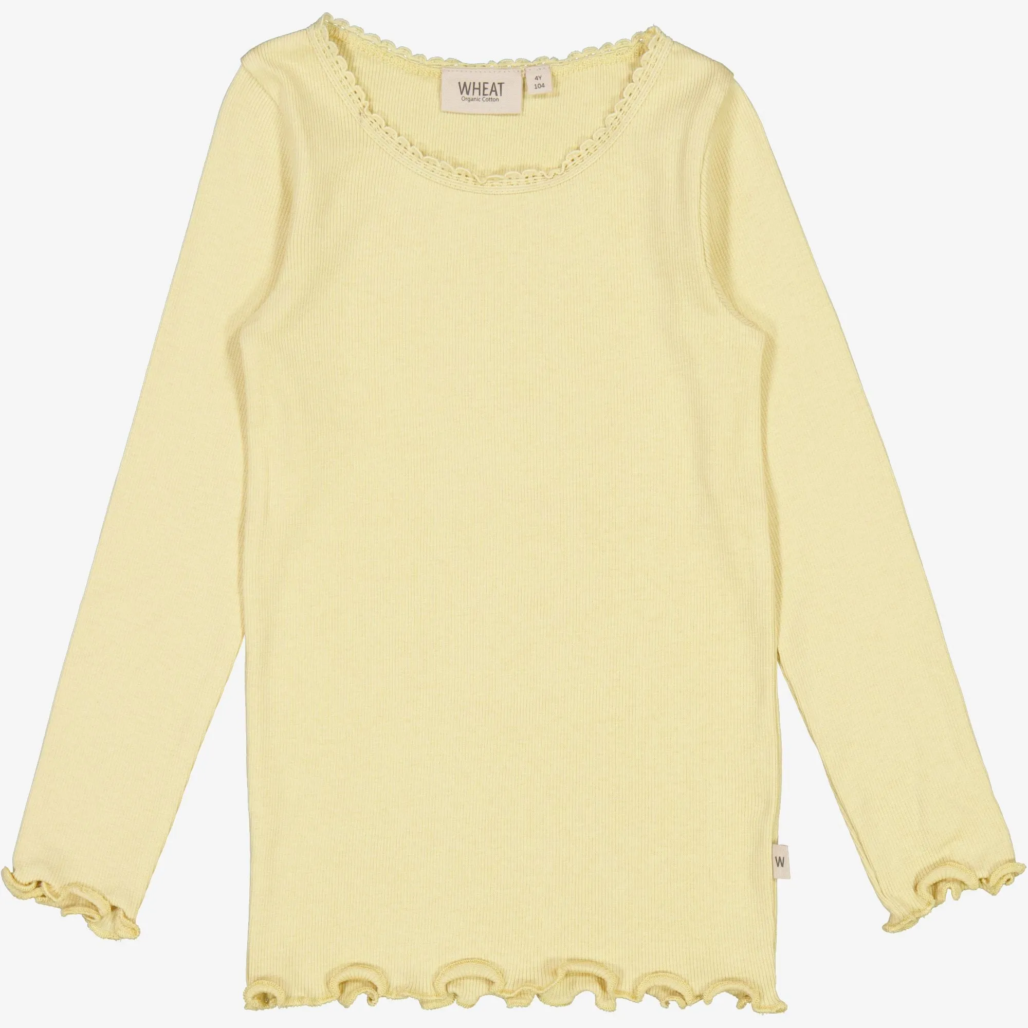 Washable Rib T-Shirt Lace LS - yellow dream