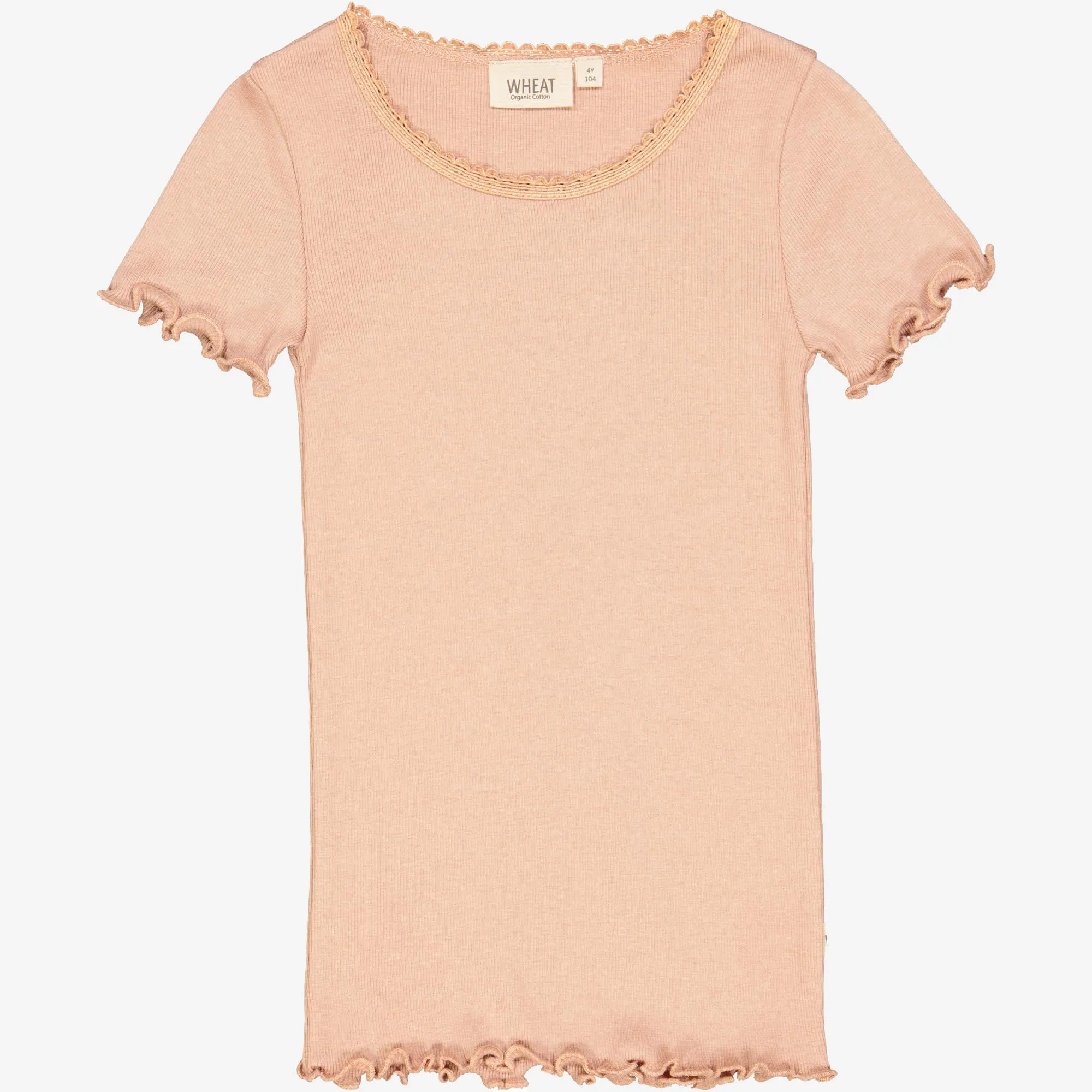 Rib T-Shirt Lace SS - rose dawn Durable Knit Structure FlexibleKnit