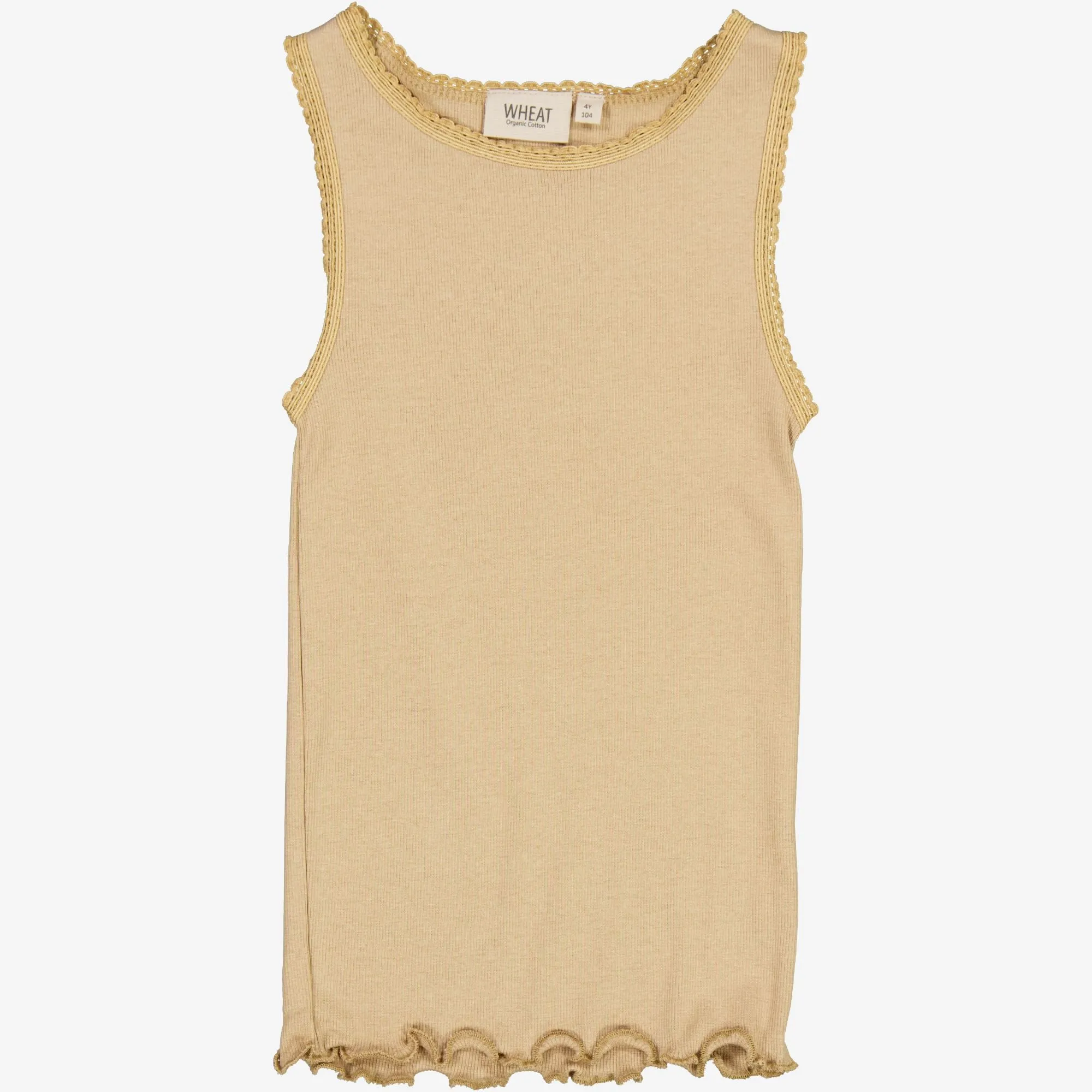 Flexible Neckline Rib Top - latte