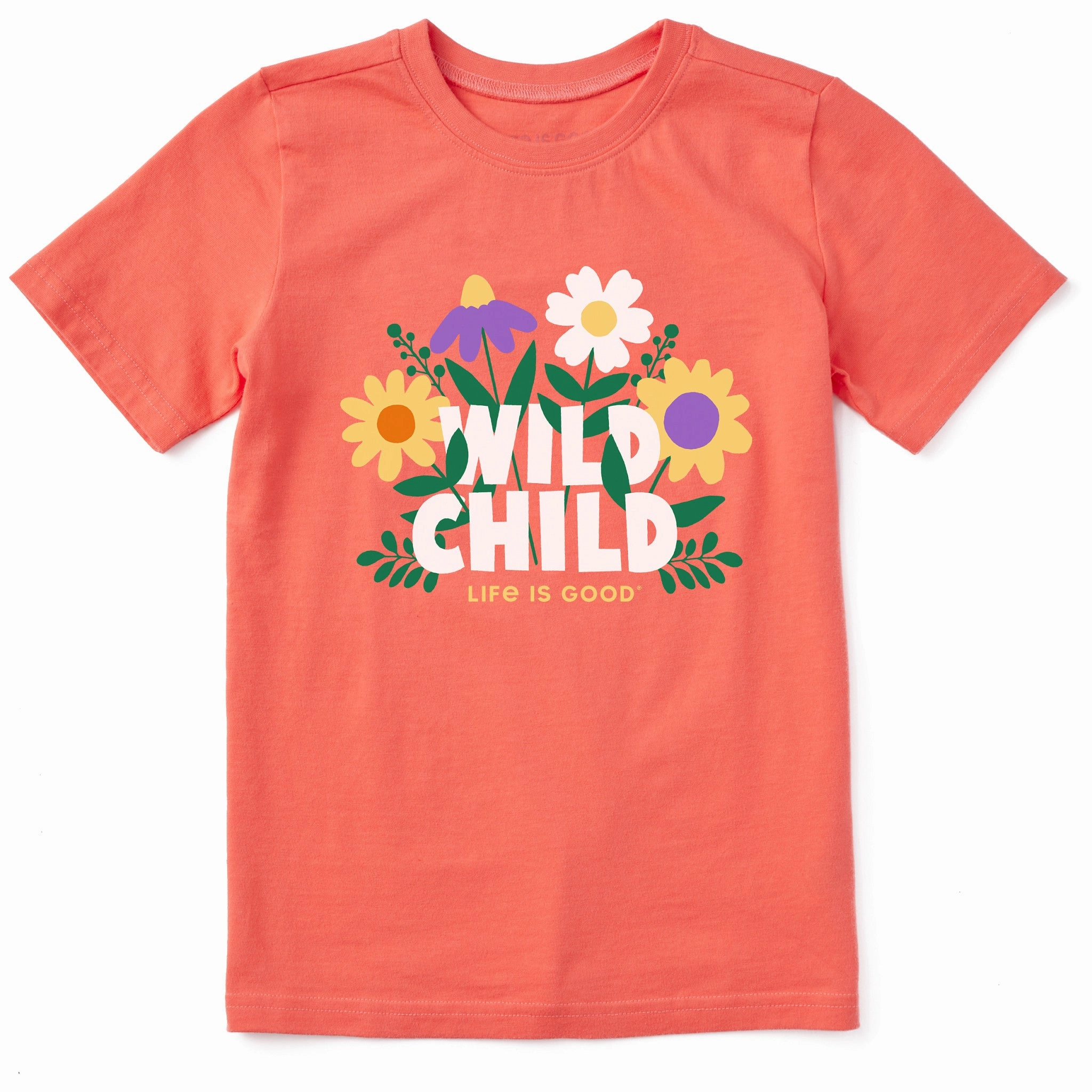 MultiPly Fabric Kids Wild Child Flowers Short Sleeve Crusher Tee