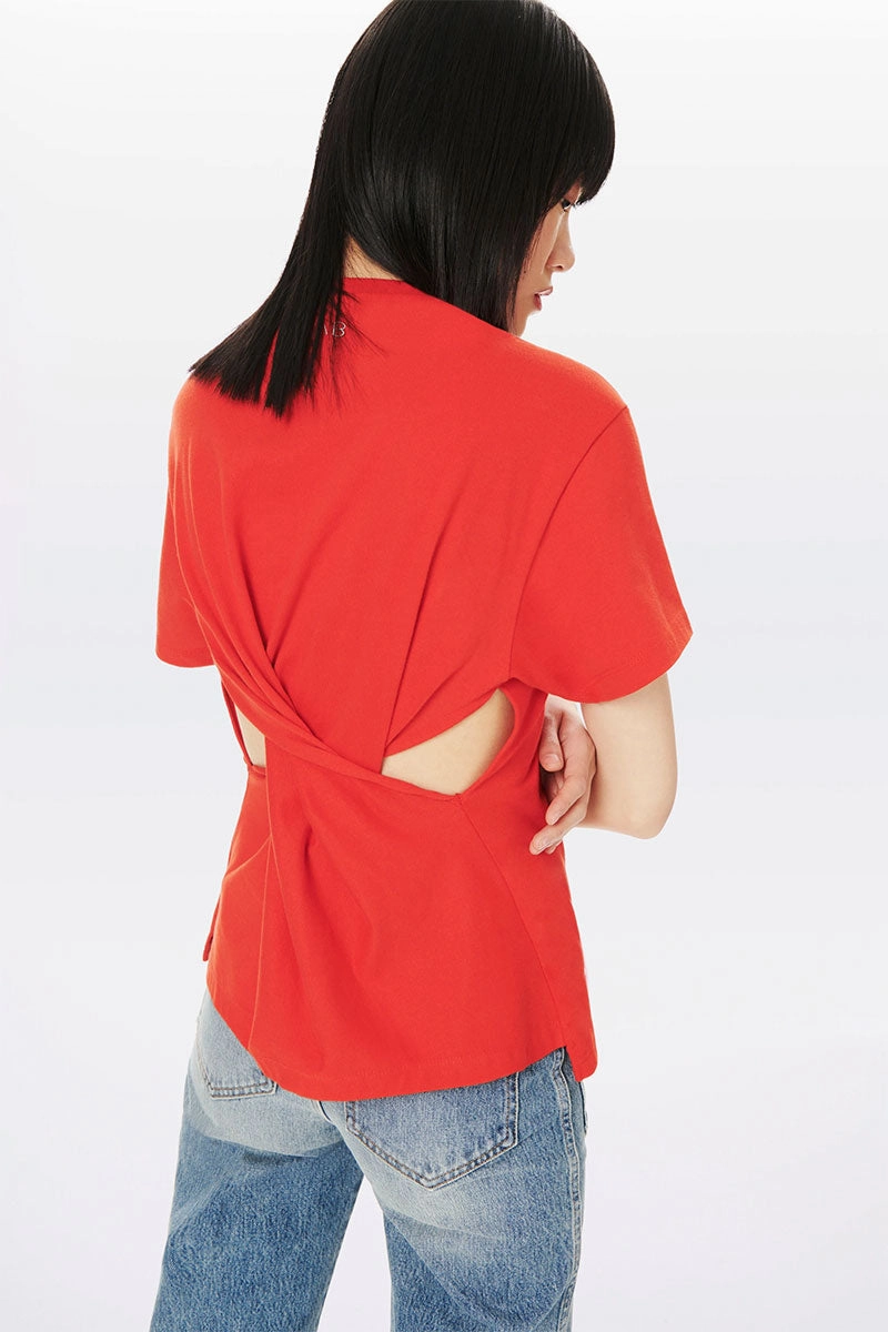 Twist-Back T-Shirt ReinforcedNeckline