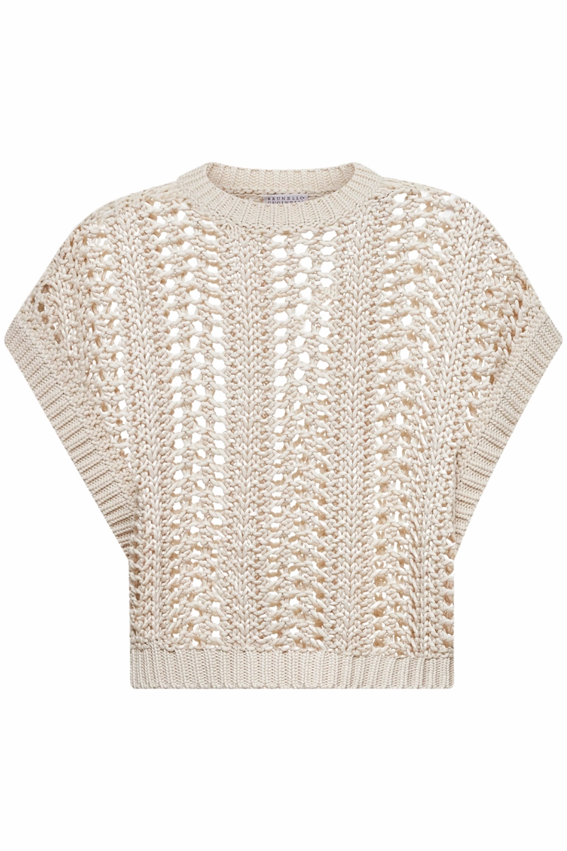 Fashionable knitwear Ribbed Net Sweater