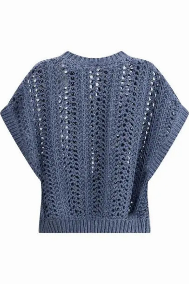 Modern Knit Ribbed Net Sweater