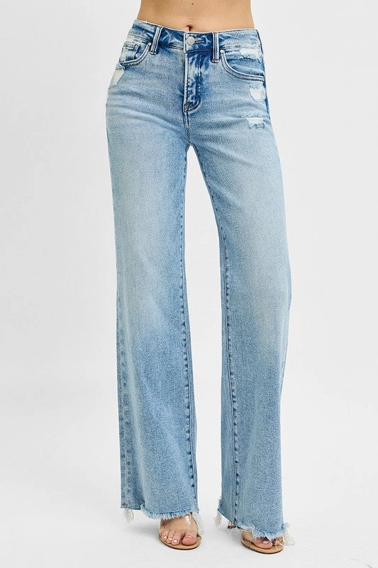 Trend Setter Vintage Lover Reliable Fit Risen Jeans Tummy Control Mid Rise Wide Jeans