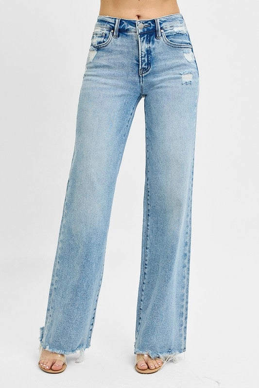 Risen Jeans Tummy Control Mid Rise Wide Jeans Go-To Style