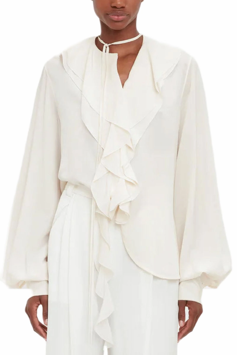 Multi Layer Stitching Waffle Weave Romantic Blouse