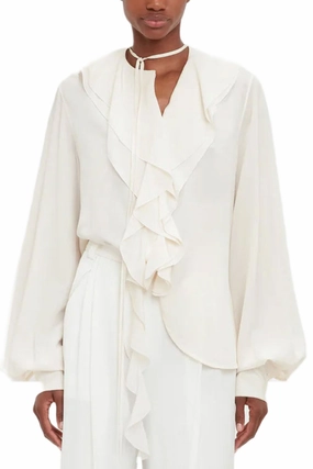 Multi Layer Stitching Waffle Weave Romantic Blouse