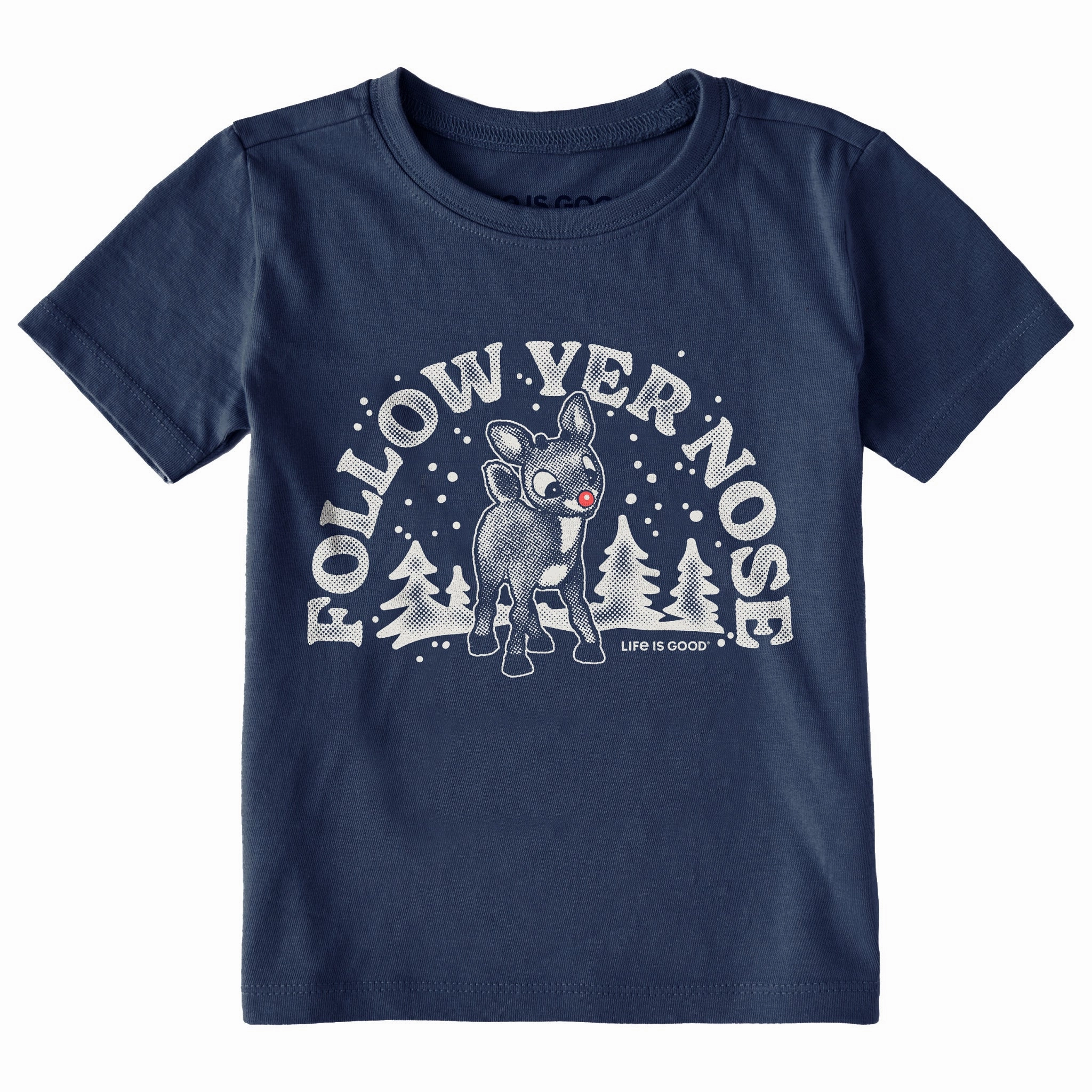 Rudolph Follow Yer Nose Short Sleeve Toddler Crusher Tee Fashion Ready