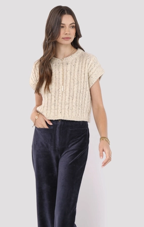 Sadie and Sage Effortless Cable Knit Sweater Tank Effortless Layer Soft Touch Comfort