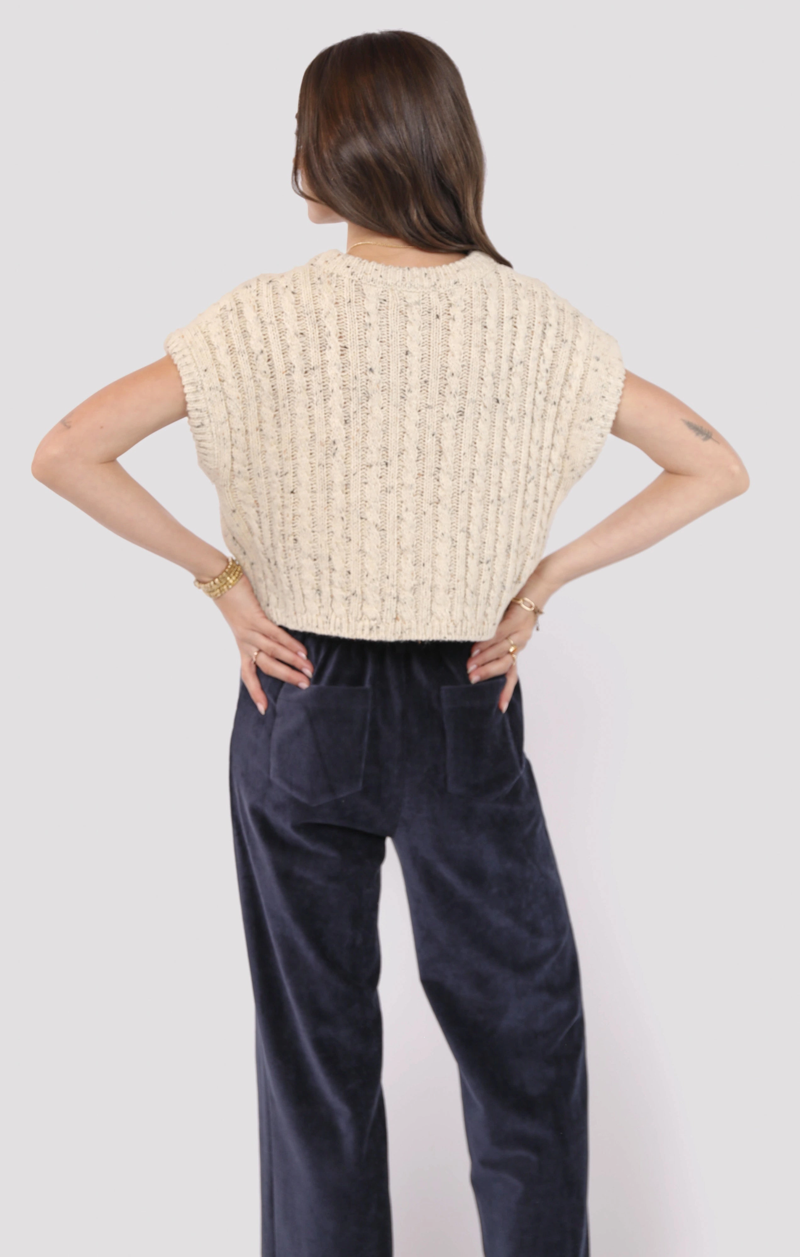 Cozy and Soft Sadie and Sage Effortless Cable Knit Sweater Tank