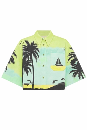 Sail Away Cropped Shirt Soft Texture Wrinkle Resistant