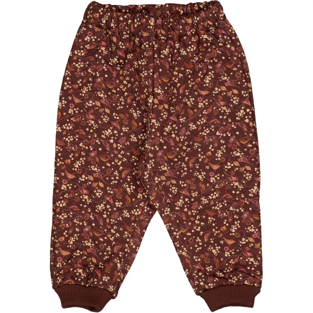 Thermo Pants Alex - maroon birds Many Pockets