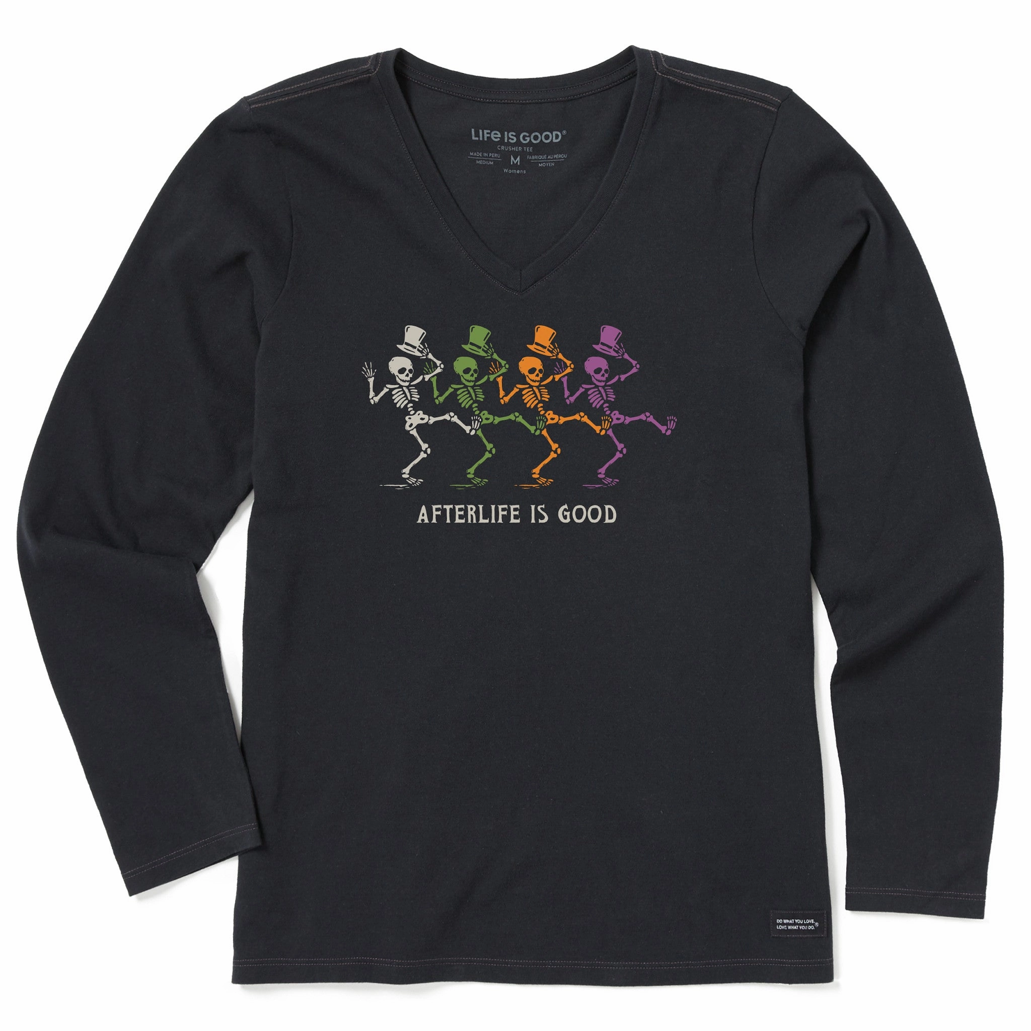 Women's Afterlife is Good Long Sleeve Crusher Vee TemperatureControl Fabric Comfy Vibes