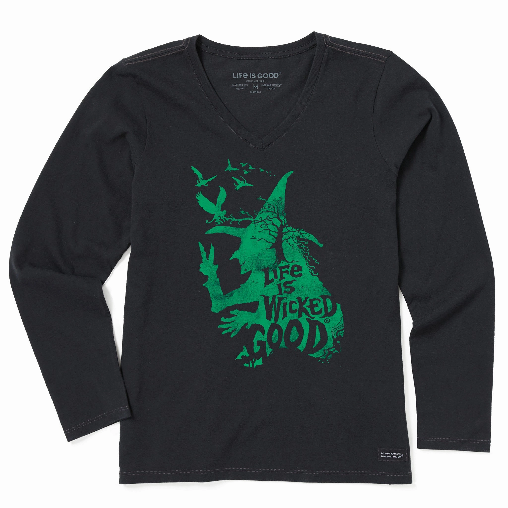 Modern Simplicity Women's Wizard of Oz Life is Wicked Good Witch Long Sleeve Crusher Vee