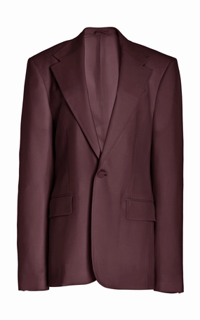 Leiva Blazer in Deep Bordeaux Virgin Wool Twill HemLock Adjustment System