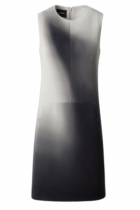 Pocket-Detail Form Fit Shadow Print Dress