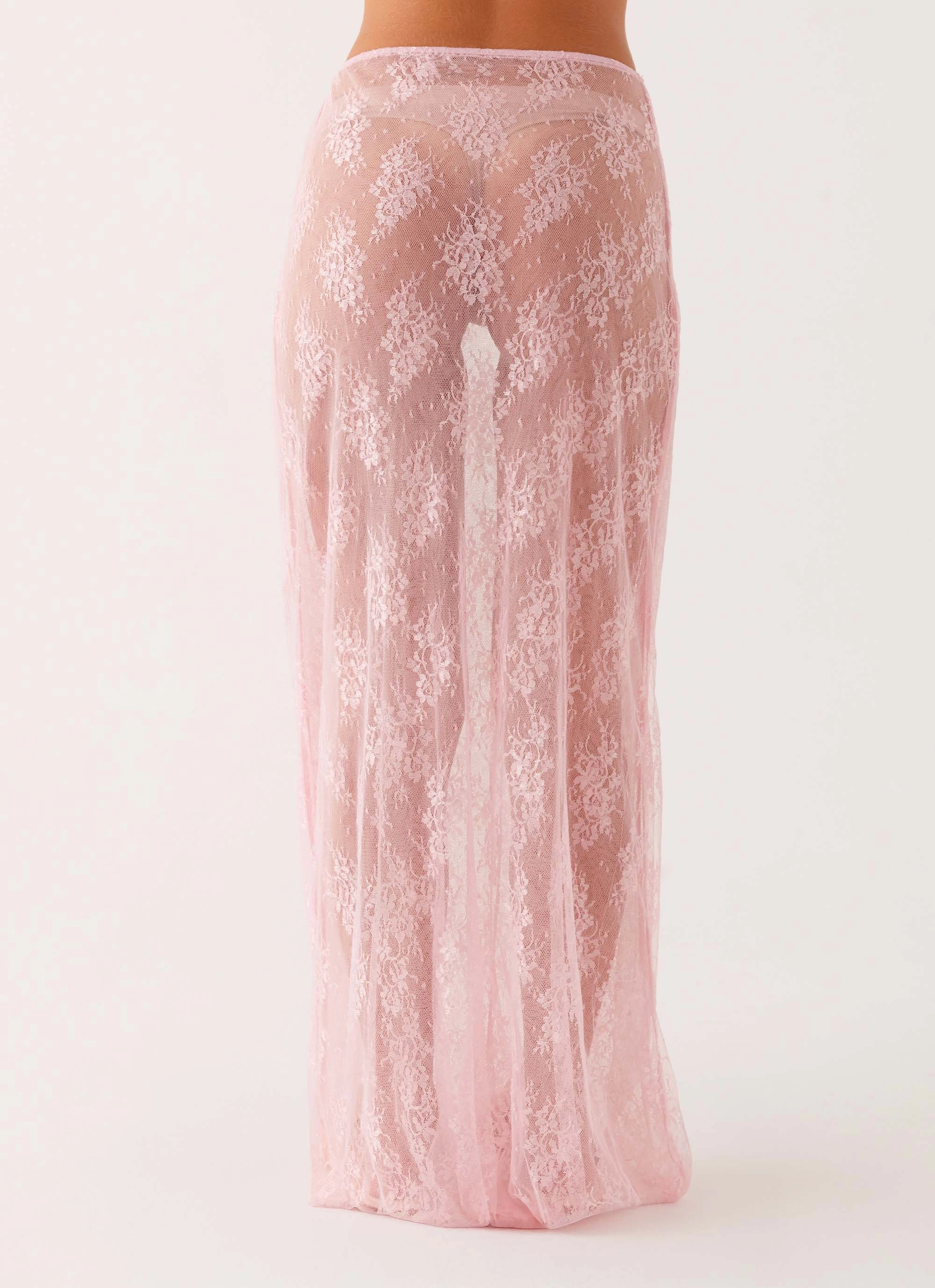 Non Restrictive Caden Lace Maxi Skirt - Pink