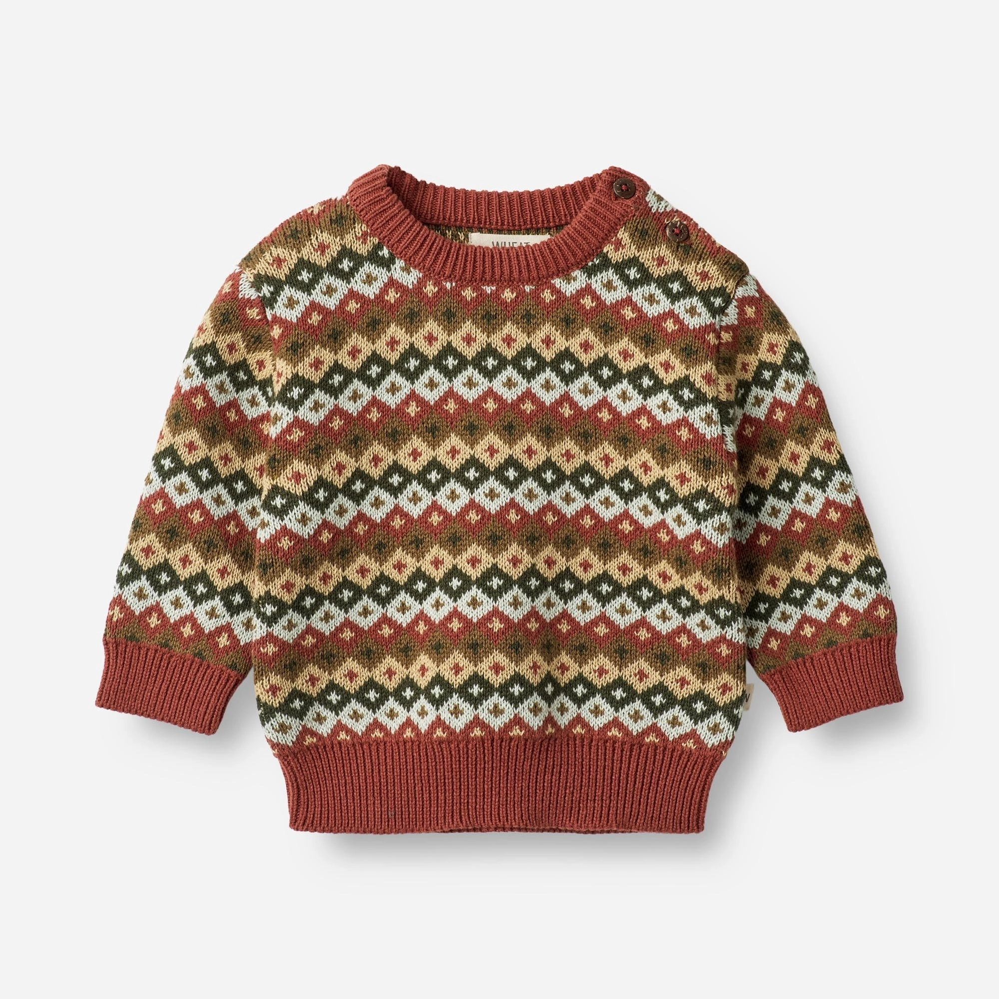 Winter Outfit Thermal regulation Jacquard Pullover Elias | Baby - multi red