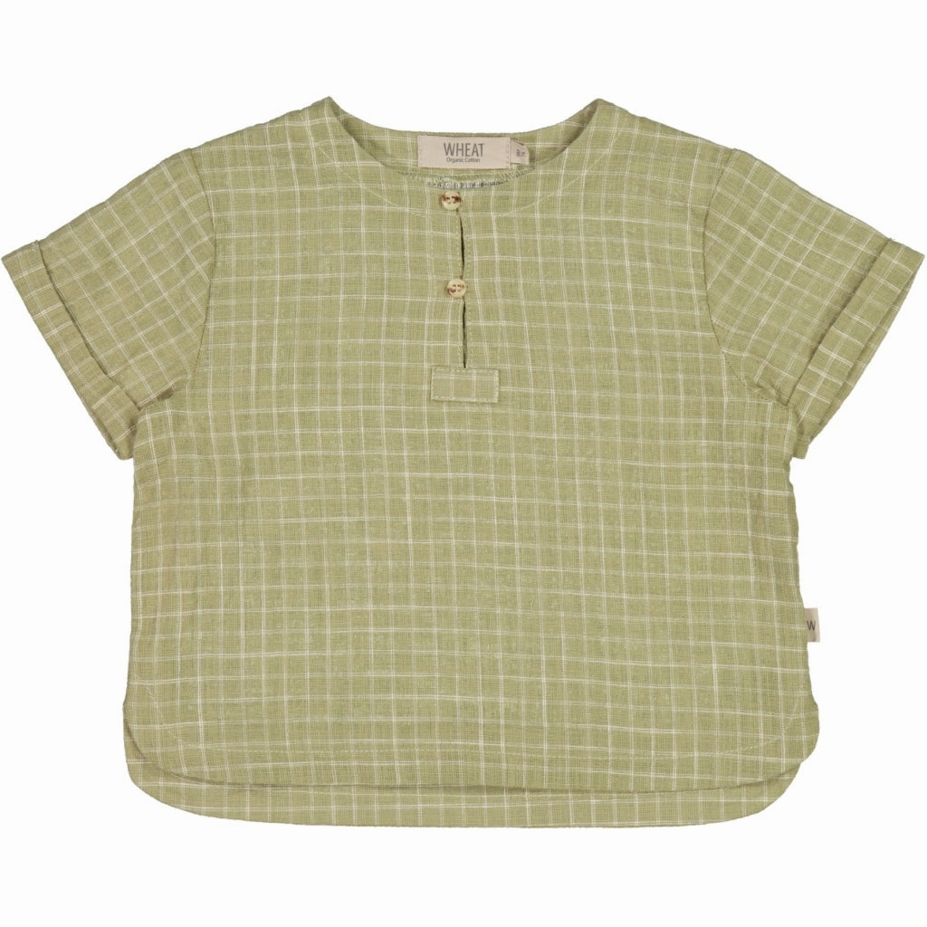Shirt Abraham - green check Durable Button Closures