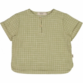 Shirt Abraham - green check Durable Button Closures