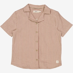 Country Charm Round Collar Shirt Anker SS - vintage stripe
