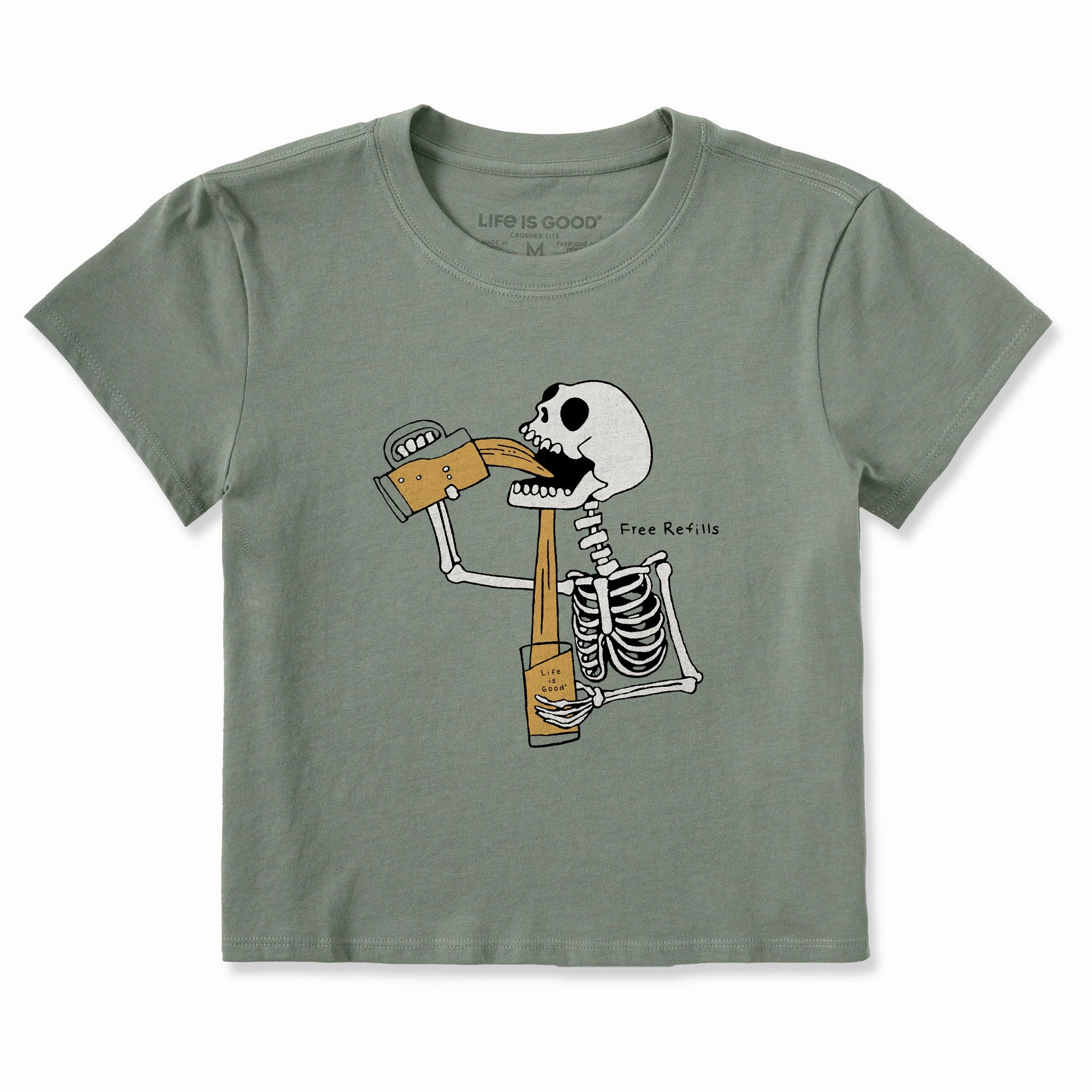 Women's Free Refills Skeleton Crusher-LITE Shrunken Tee StretchReinforcedArmholes