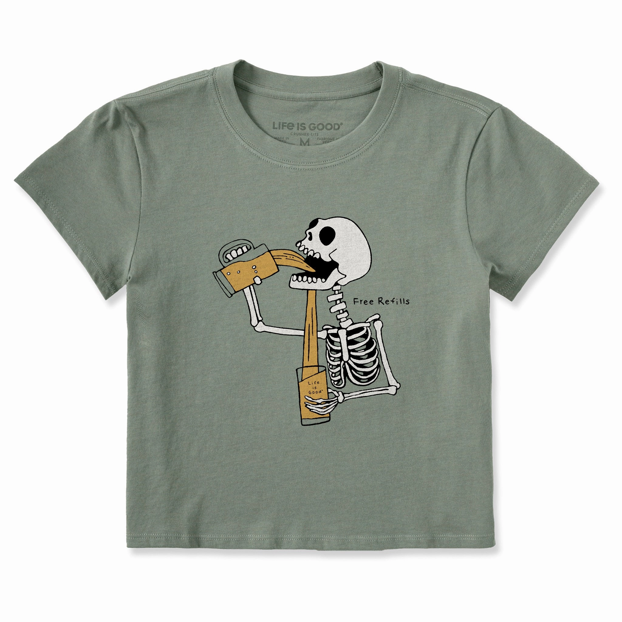 Quick Fit Design Women's Free Refills Skeleton Crusher-LITE Shrunken Tee