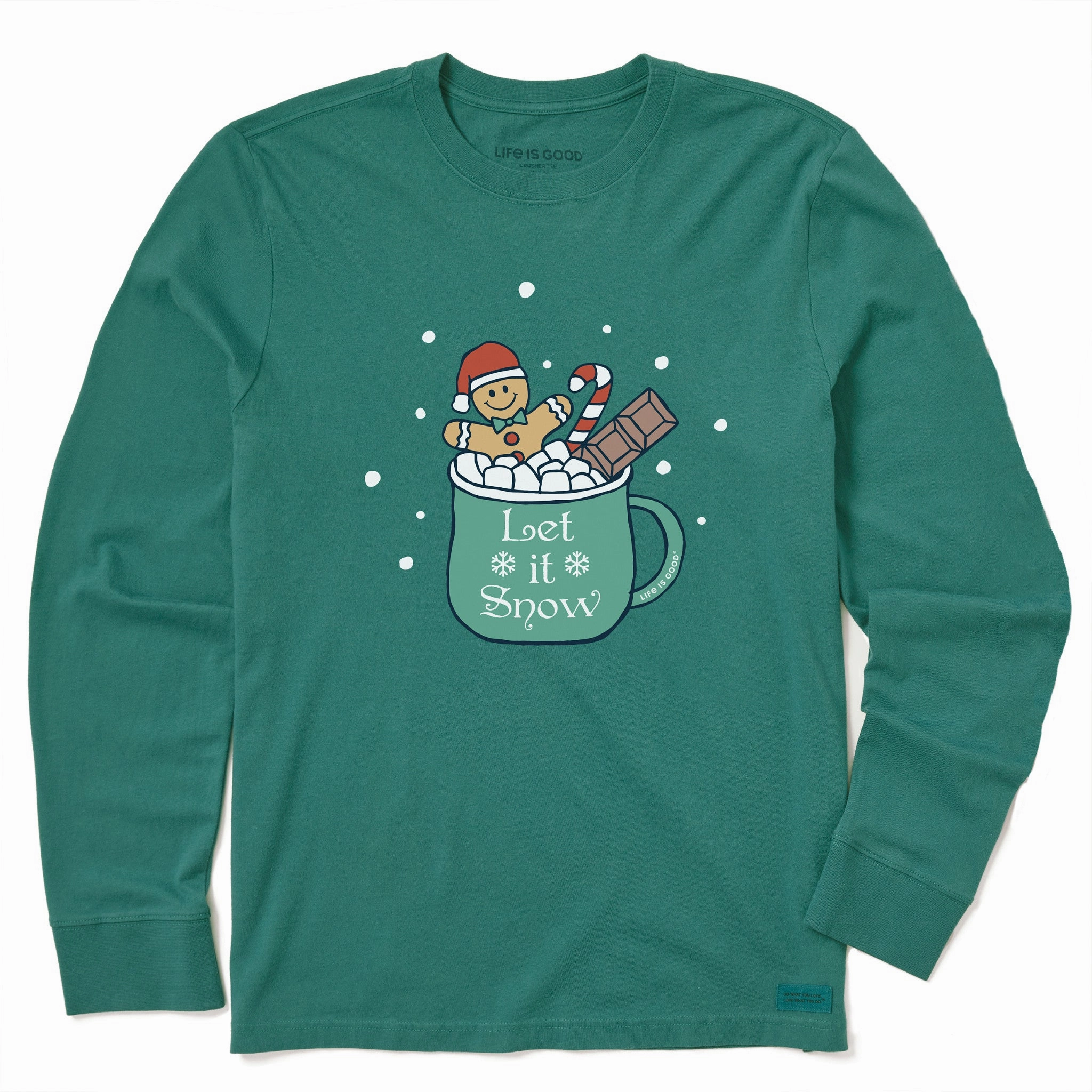Stylish Wearable LongLastingColor Kids Let it Snow Mug Cocoa Long Sleeve Crusher Tee