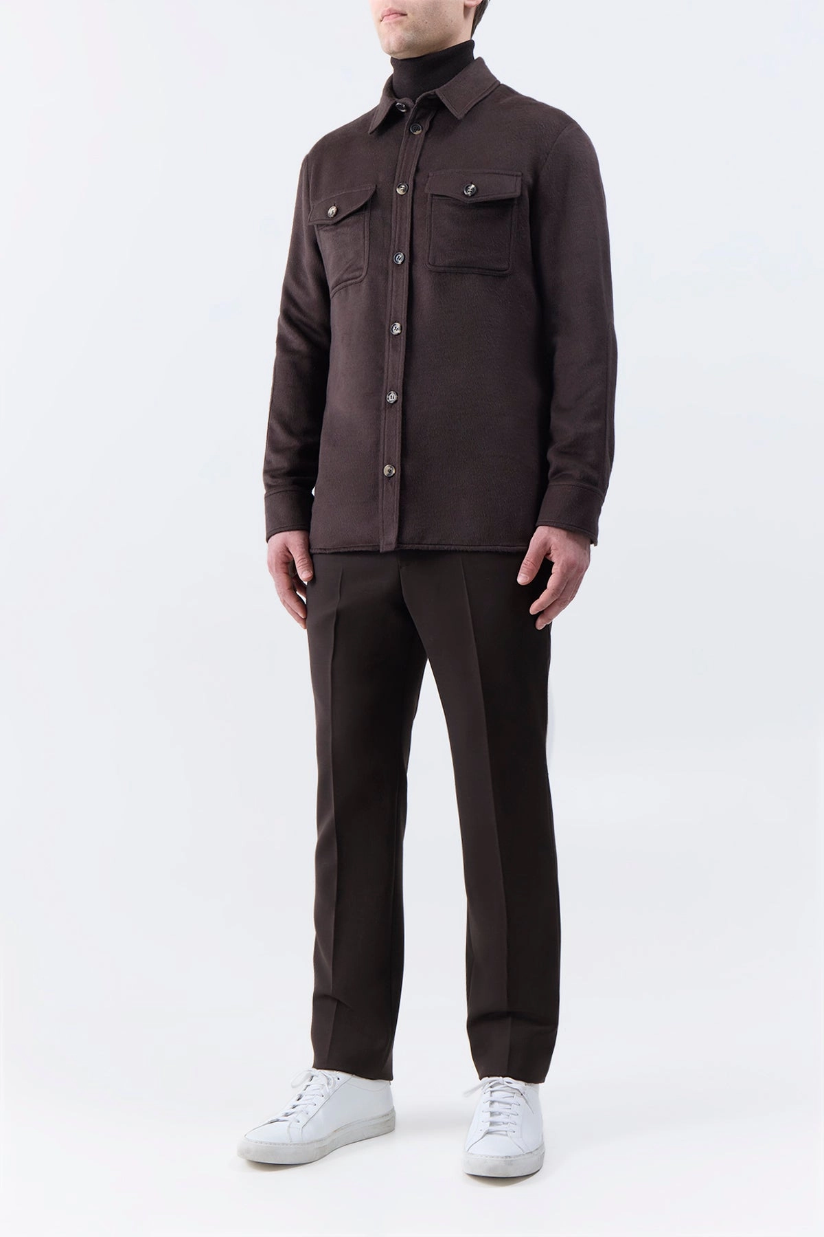 Performance Layer Lucas Overshirt in Chocolate Winter Silk
