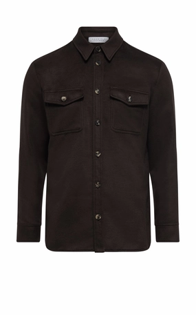 Lucas Overshirt in Chocolate Winter Silk Active Lifestyle Thermal Insulation Layer