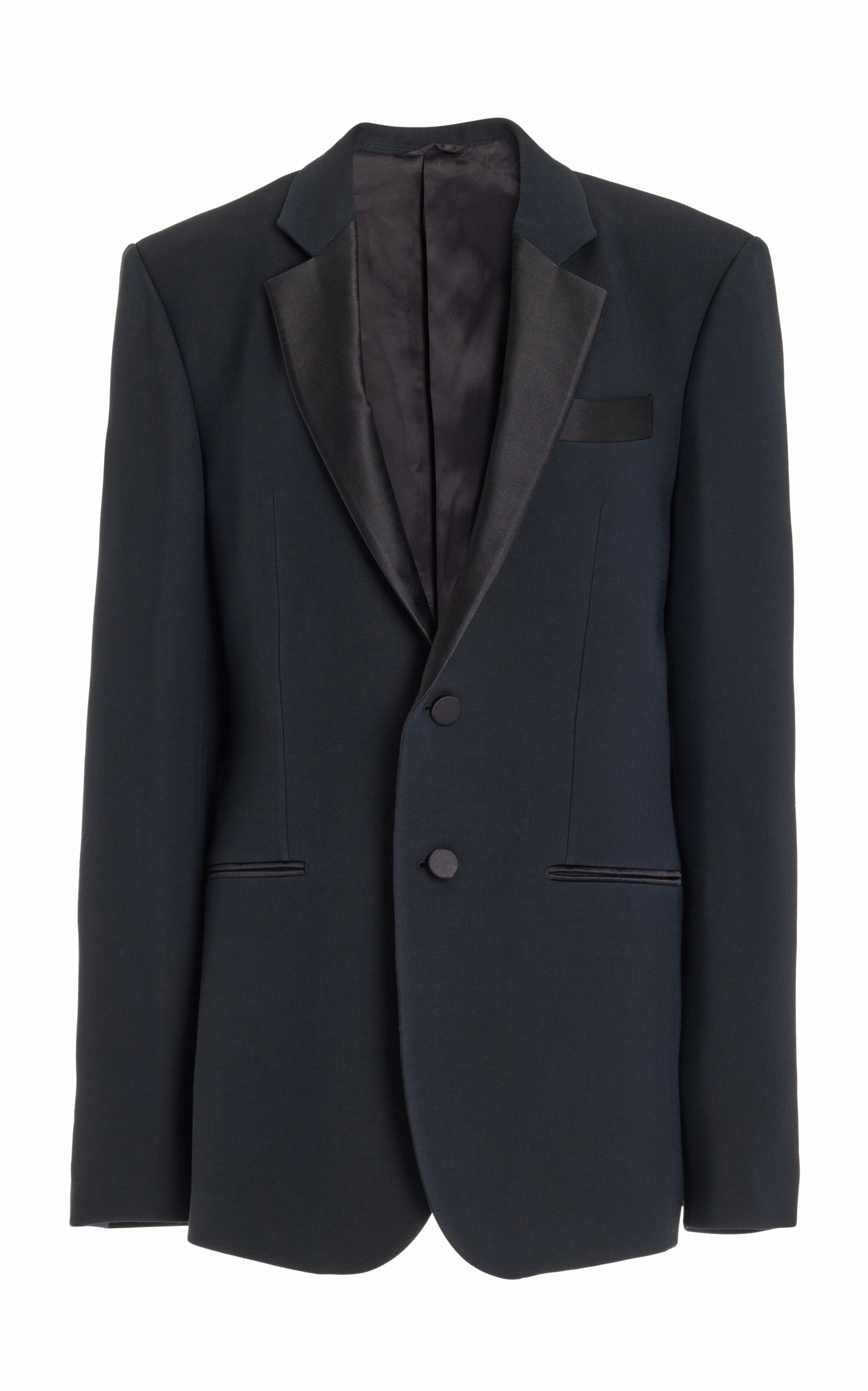 suitable for promotional activities Nicolson Jacket in Black Wool Silk Cady
