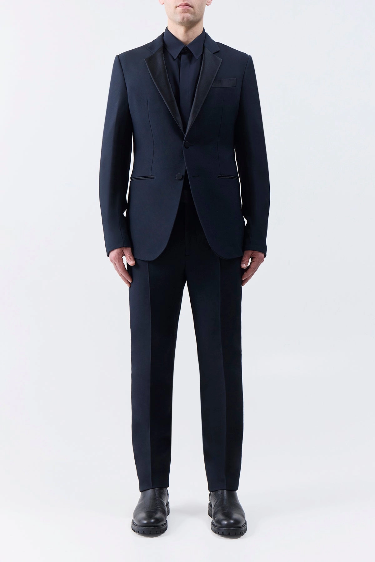 Nicolson Jacket in Black Wool Silk Cady high - street buy bar