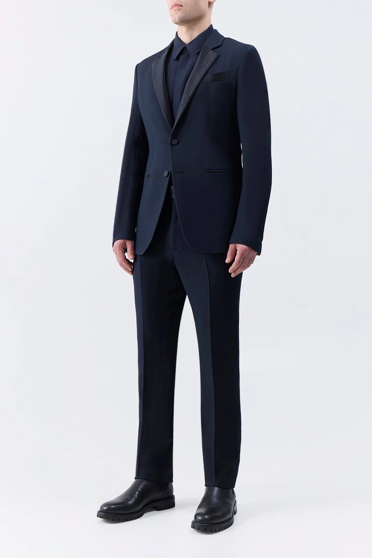 Nicolson Jacket in Black Wool Silk Cady DualZipper LightweightFabric