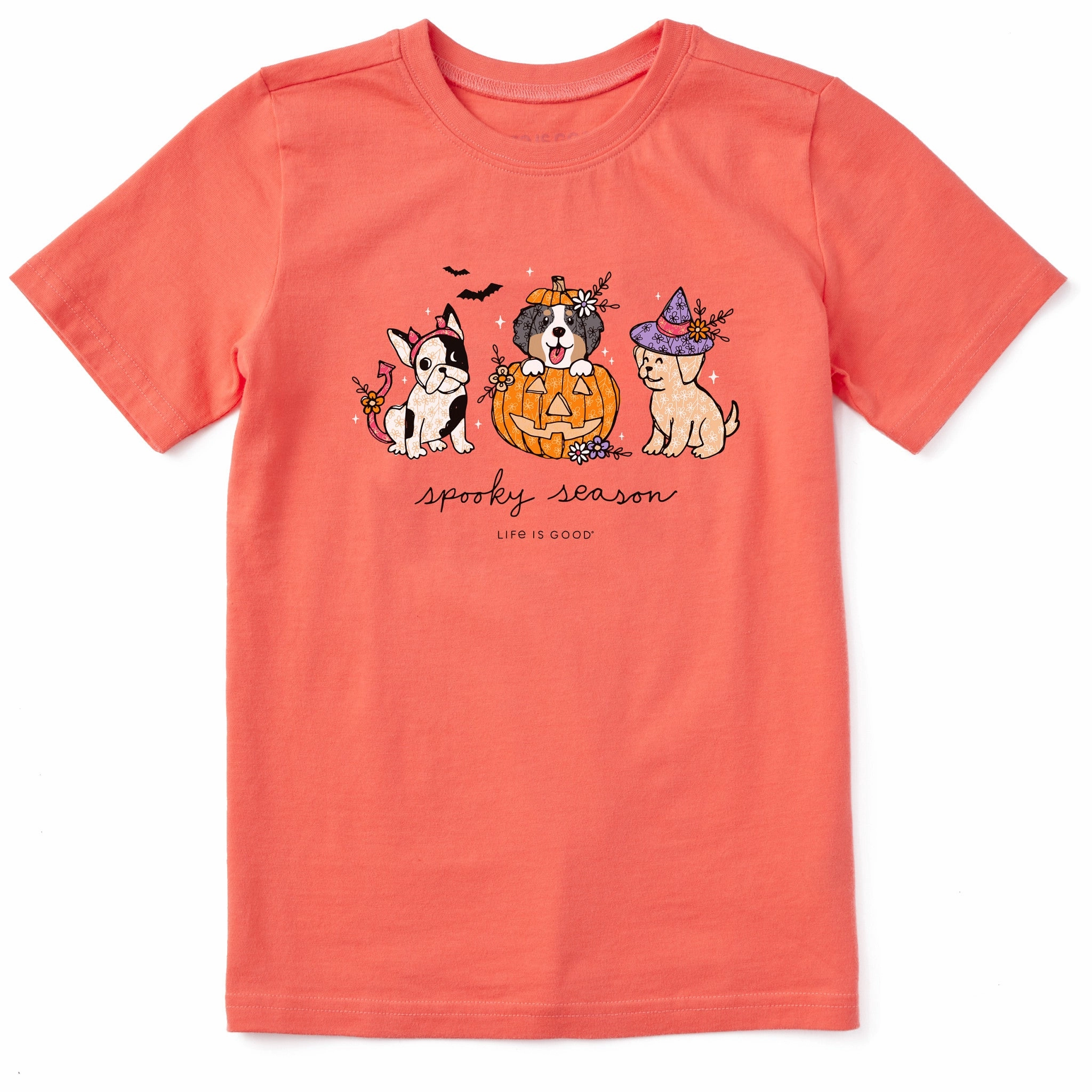 men's clothing comfortable option Kids Spooky Season Pups Short Sleeve Crusher Tee