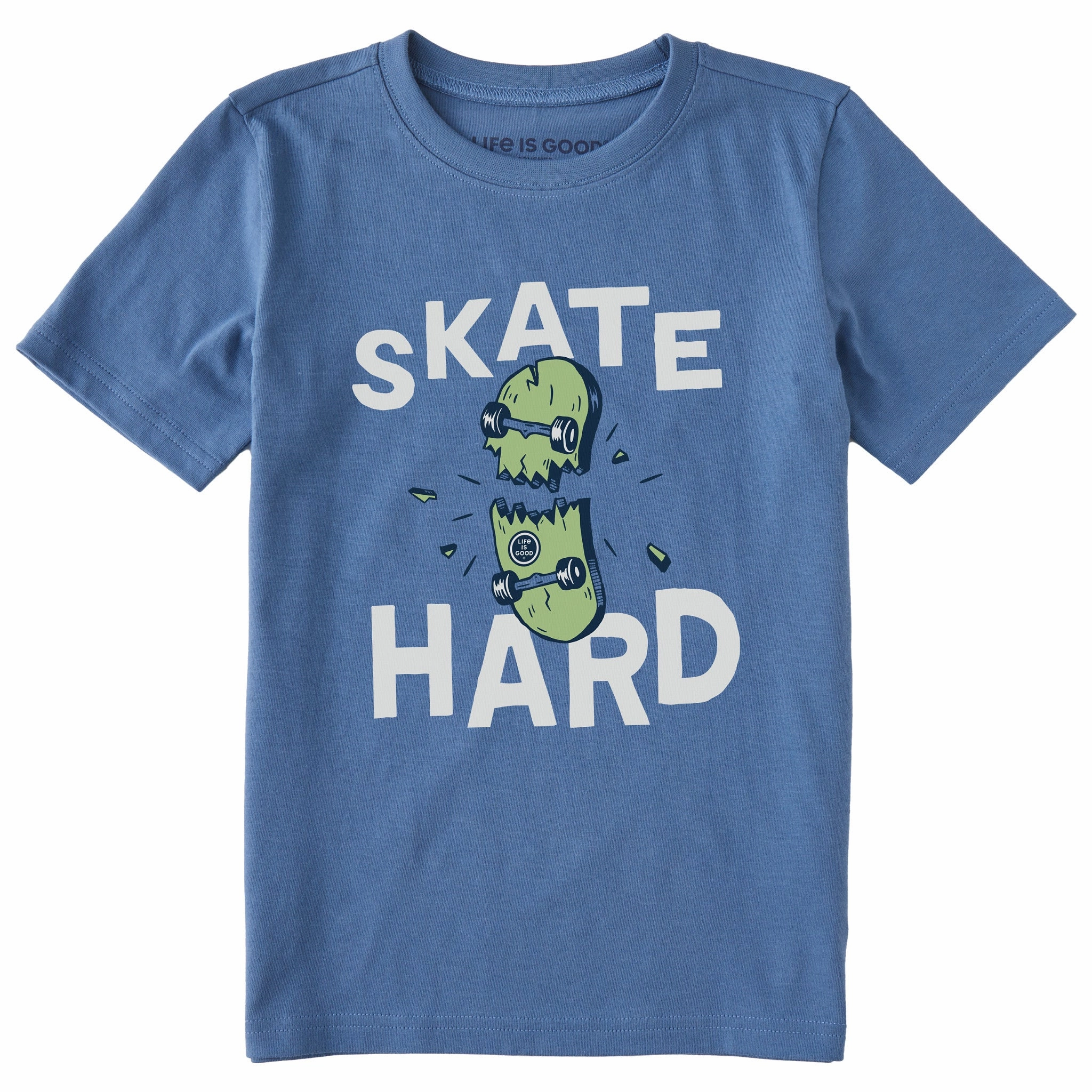 proper length Kids Skate Hard Short Sleeve Crusher Tee