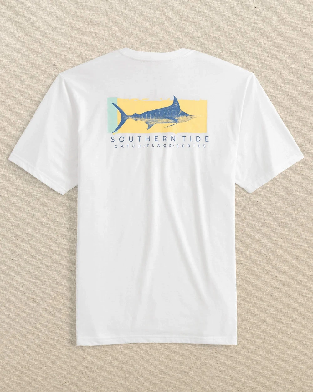 Heathered Fabric Casual Flex Wear Southern Tide Sailfish Catch Flags Short Sleeve T-Shirt