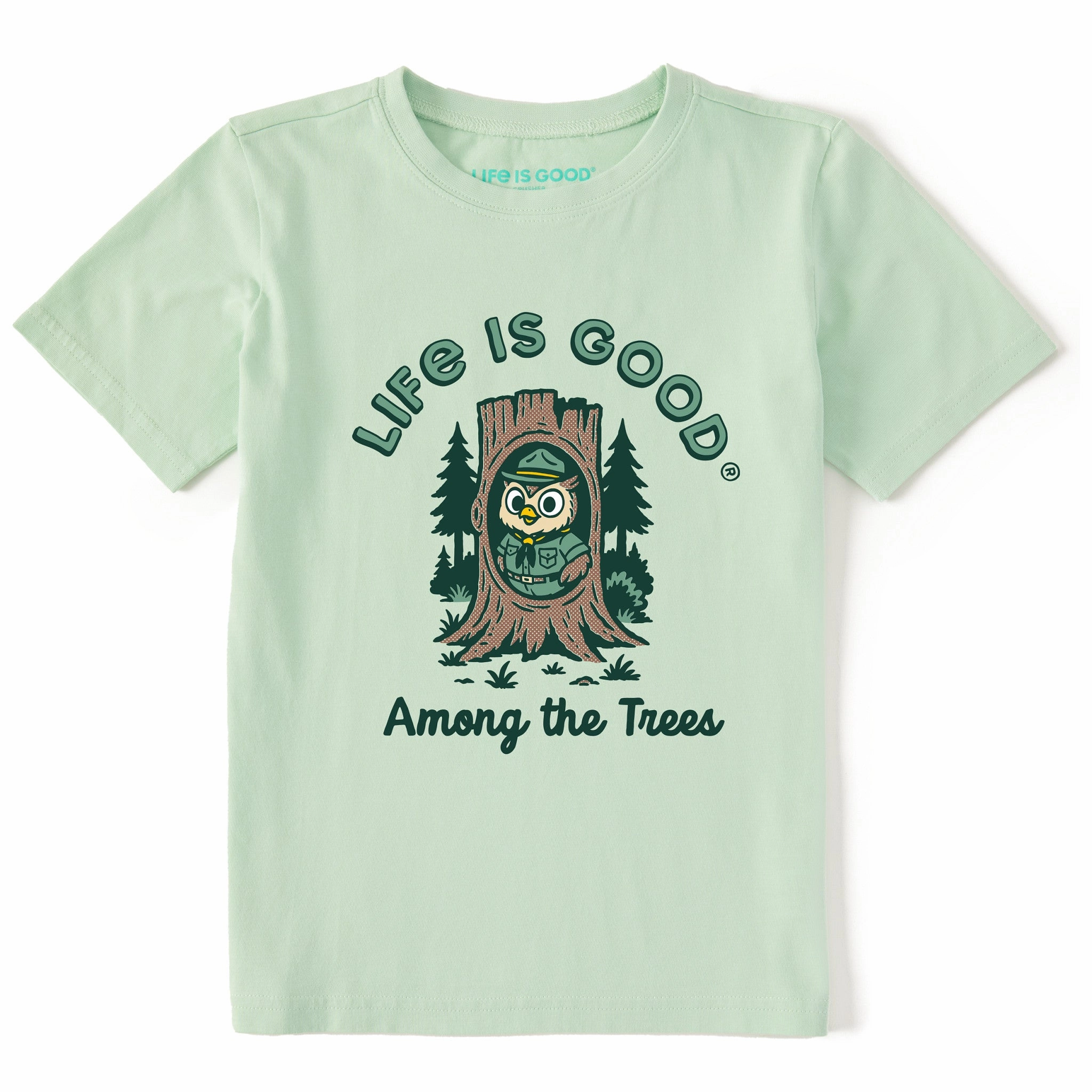 Beach Wear short sleeved Kids Owl Among the Trees Short Sleeve Crusher Tee