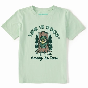 Kids Owl Among the Trees Short Sleeve Crusher Tee Quick Dry Technology