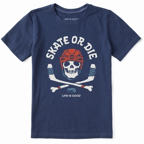 Sleek Comfort Fit Kids Skate or Die Hockey Short Sleeve Crusher Tee