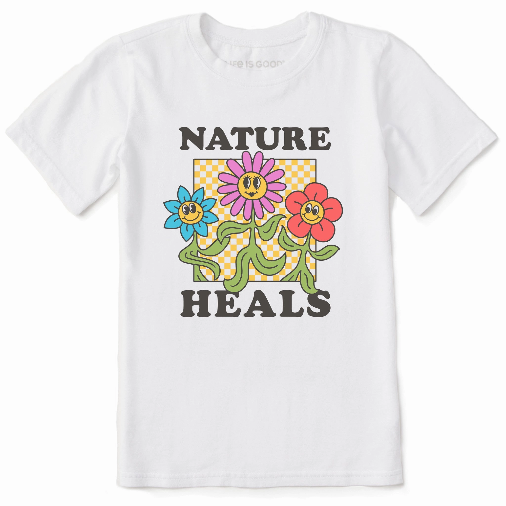 Outdoor Light Perfect for Layering Kids Nature Heals Flowers Short Sleeve Crusher Tee
