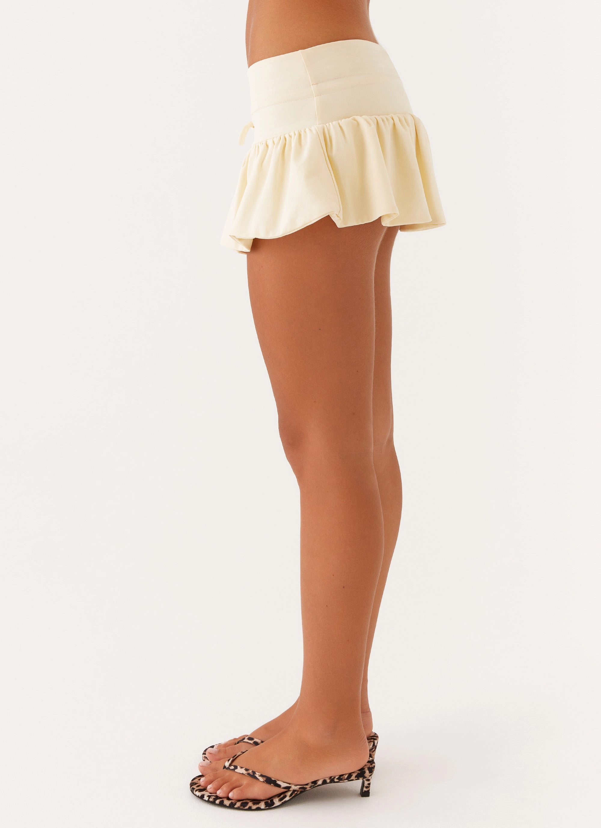 Landon Mini Skort - Lemon Fold Over Design Breezy Style