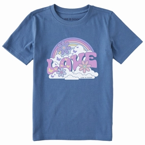 Soft Waistband Kids Rainbow Love Short Sleeve Crusher Tee